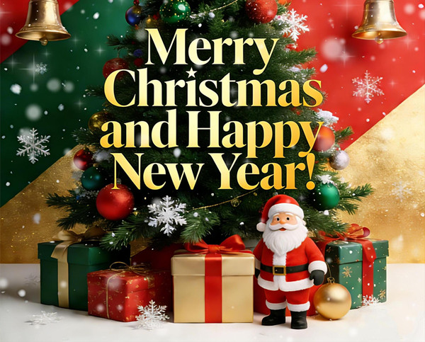 Šventiniai sveikinimai: Linksmų Kalėdų ir laimingų Naujųjų metų!